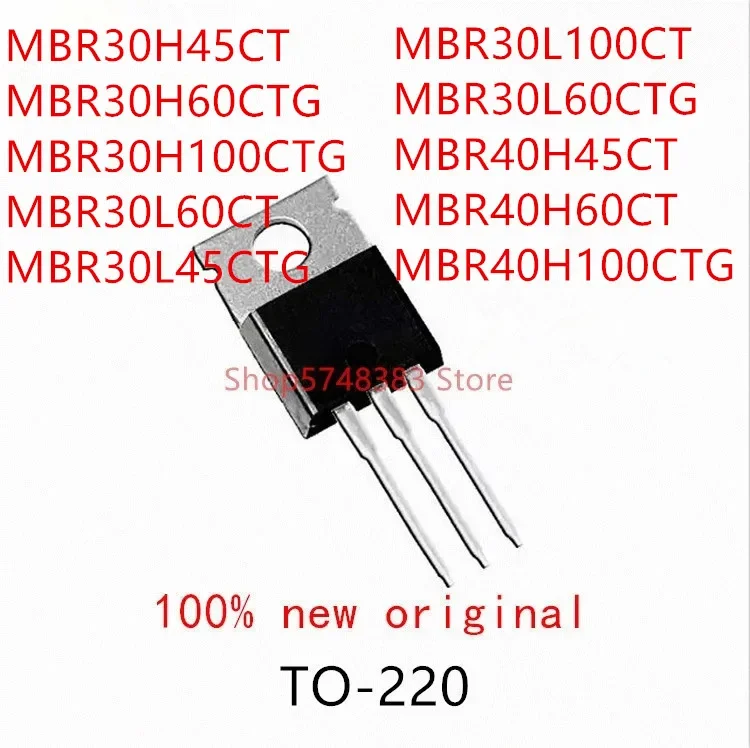 

10 шт. MBR30H45CT MBR30H60CT MBR30H100CTG MBR30L60CT MBR30L45CTG MBR30L100CT MBR30L60CTG MBR40H45CT MBR40H60CT MBR40H100CTG TO220