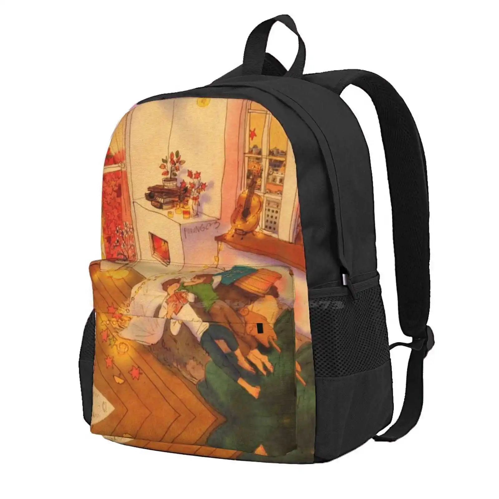 Puuung Illustration No.327 Hot Sale Schoolbag Backpack Fashion Bags Puuung Love Aesthetic Romance Romantic Cozy Happy Moment