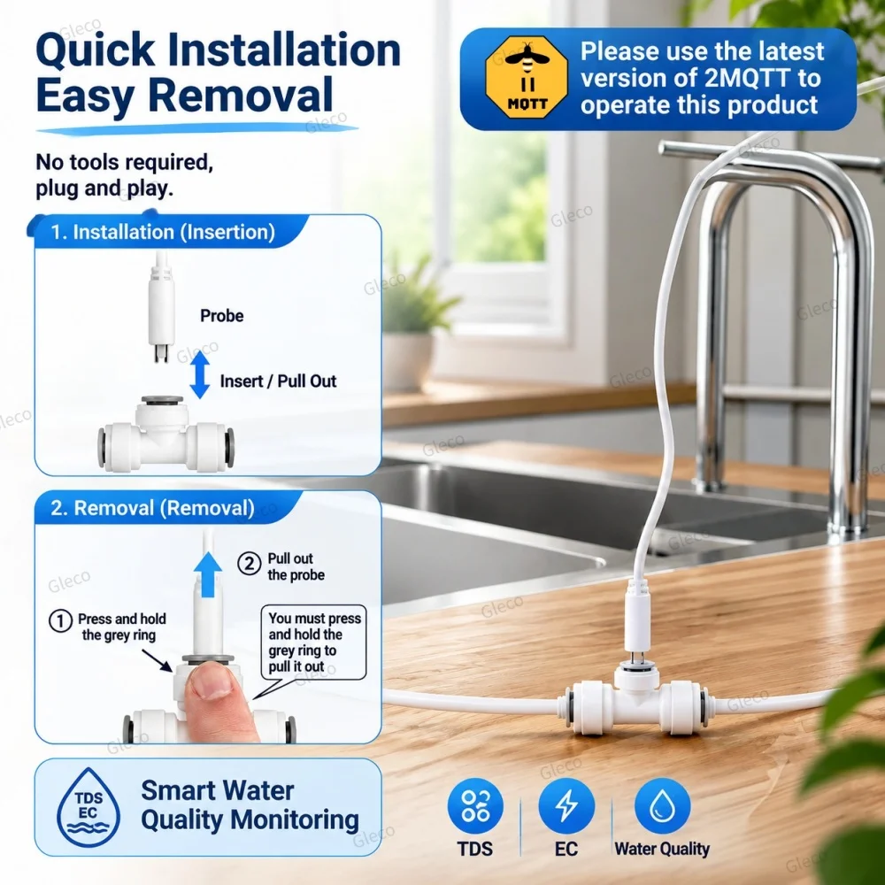 Zigbee 7-in-1 Wasserqualitätssensor TDS/EC/SG/Temp Salinitätsmessgerät Wasserqualitätsmonitor MQTT für Aquarien und Trinkwassertests – Detail 7