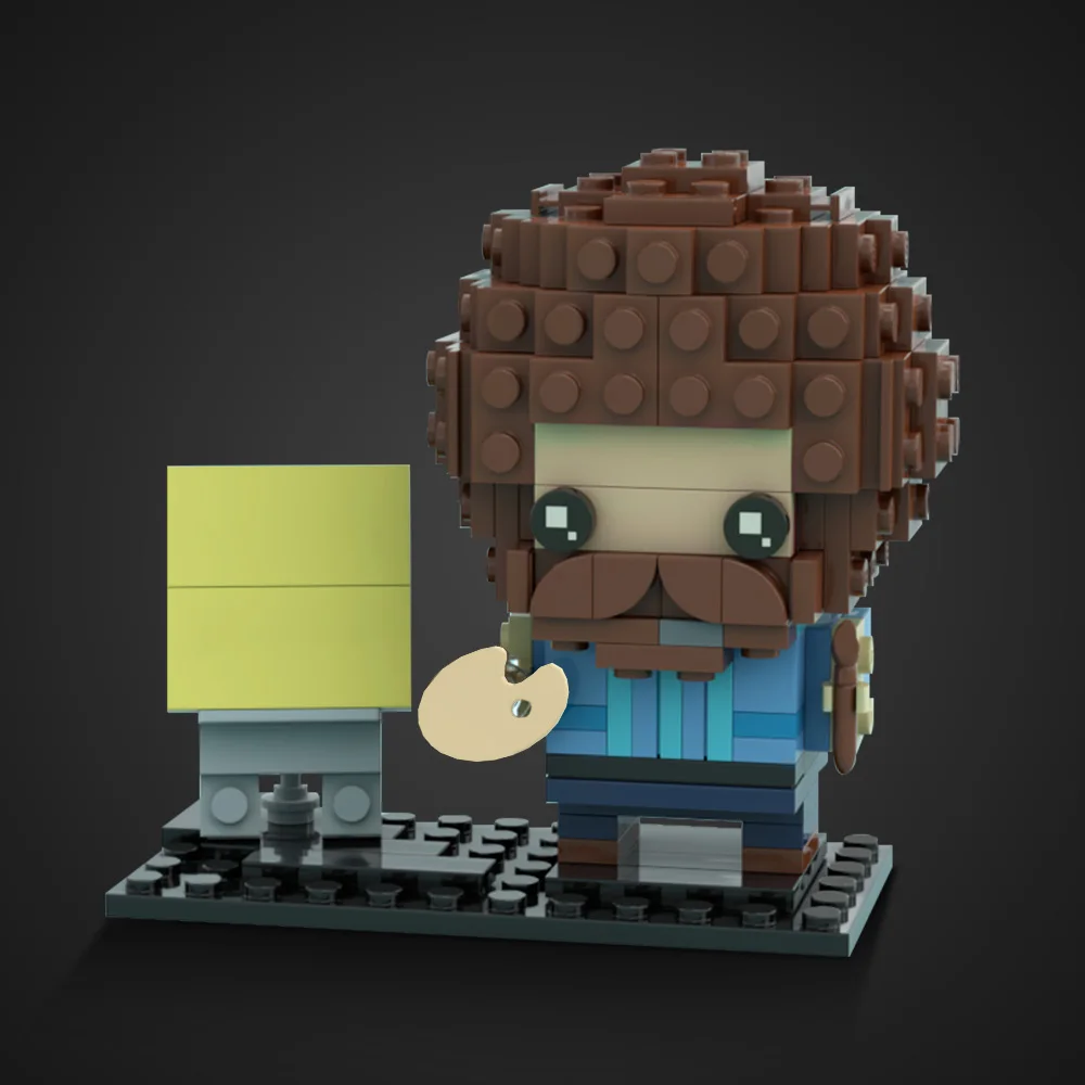 Gobricks MOC بوب روس حادثات سعيدة Brickheadz اللبنات نموذج عمل الشكل الطوب لتقوم بها بنفسك تجميعها لعبة الأطفال هدية