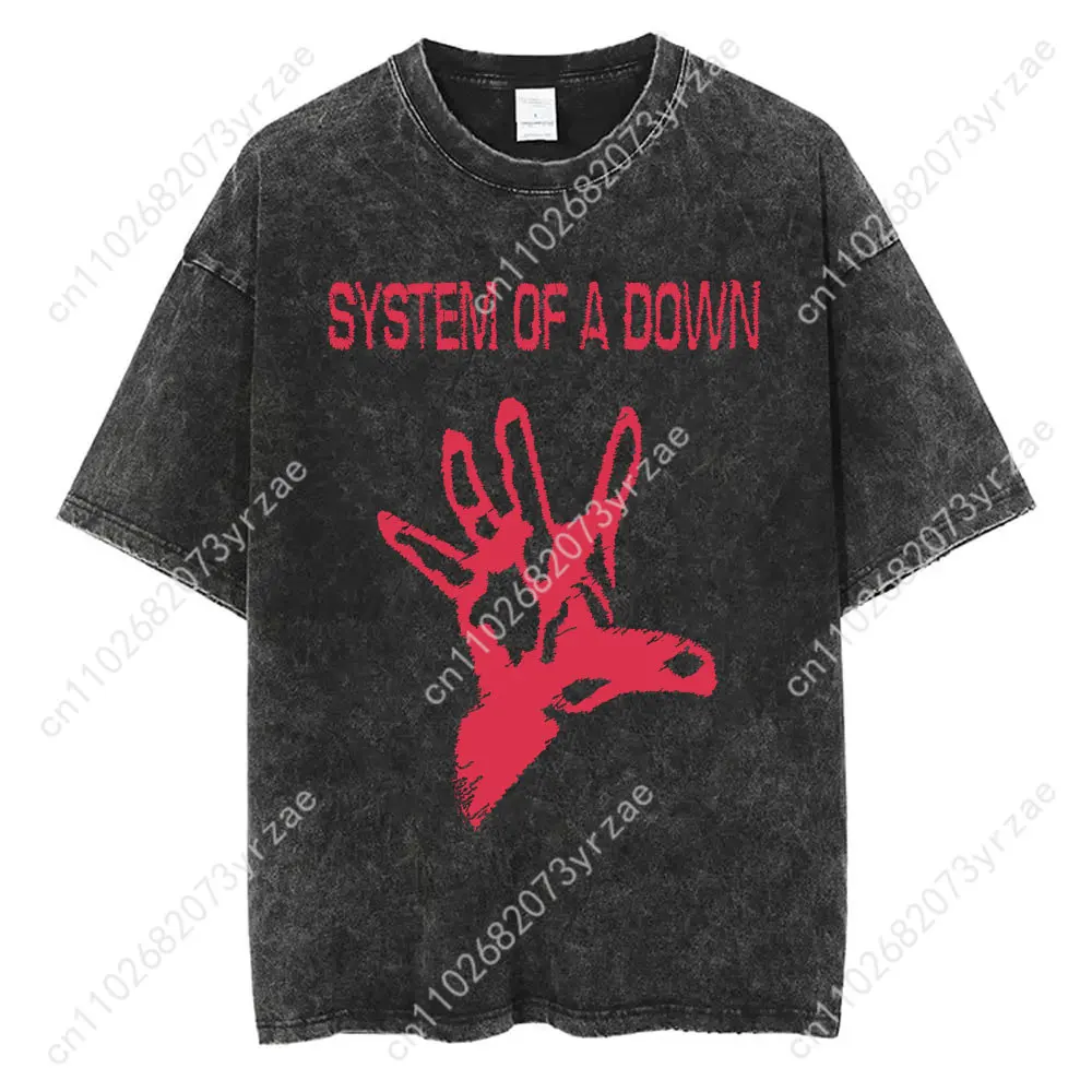 システム・オブ・ア・ダウン SOAD レトロウォッシュ Tシャツ男性女性高品質ヴィンテージ Tシャツファッション綿半袖ソフト通気性トップス