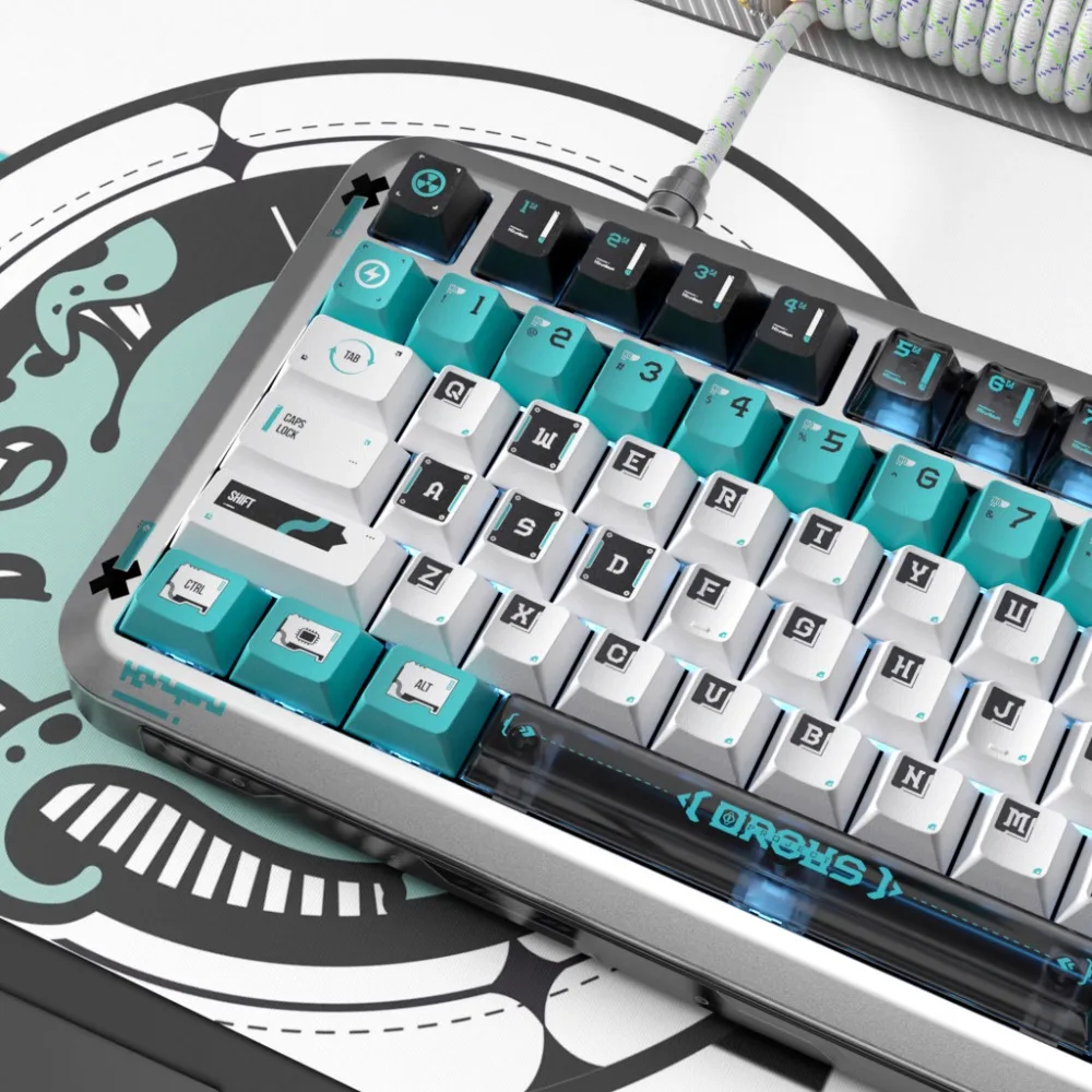 PIIFOX Theme Keycap Set 193 Keys PBT+PC Custom Individuality Keyboard Cap Cherry Profile Gaming KeyCap for Mechanical Keyboard