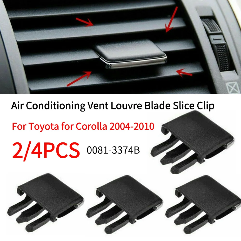 

2PCS Brand New Slice Clip Air Conditioning Vent Accessories Attachment Black Direct Replacement Louvre Blade Parts