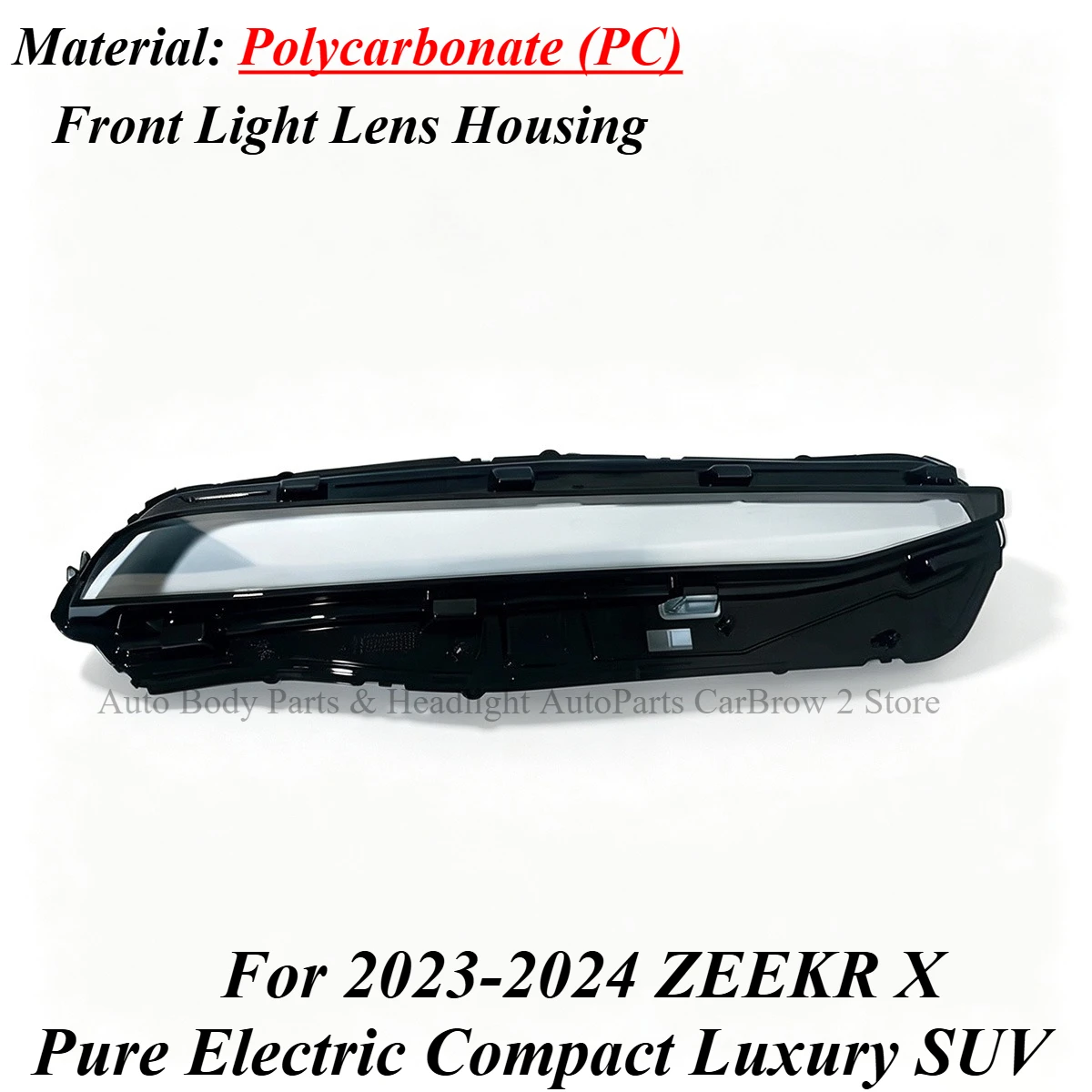 For 2023-2024 ZEEKR X Pure Electric Compact Luxury SUV Headlamp Lampshade Front Light Transparent Shell Replacement