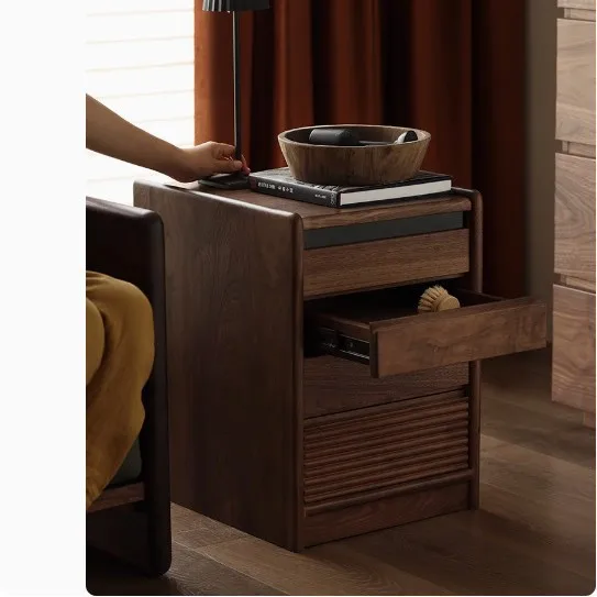 

Customizable Nordic retro solid wood bedside small household mini extremely narrow bedside storage cabinet