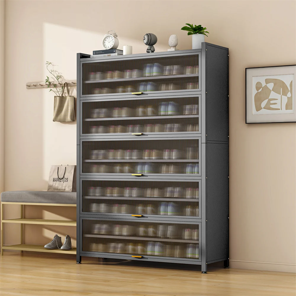 

Shoe Organizer Cabinet Steel Metal Shoe Rack for Apartments Steel Shoe Cabinet