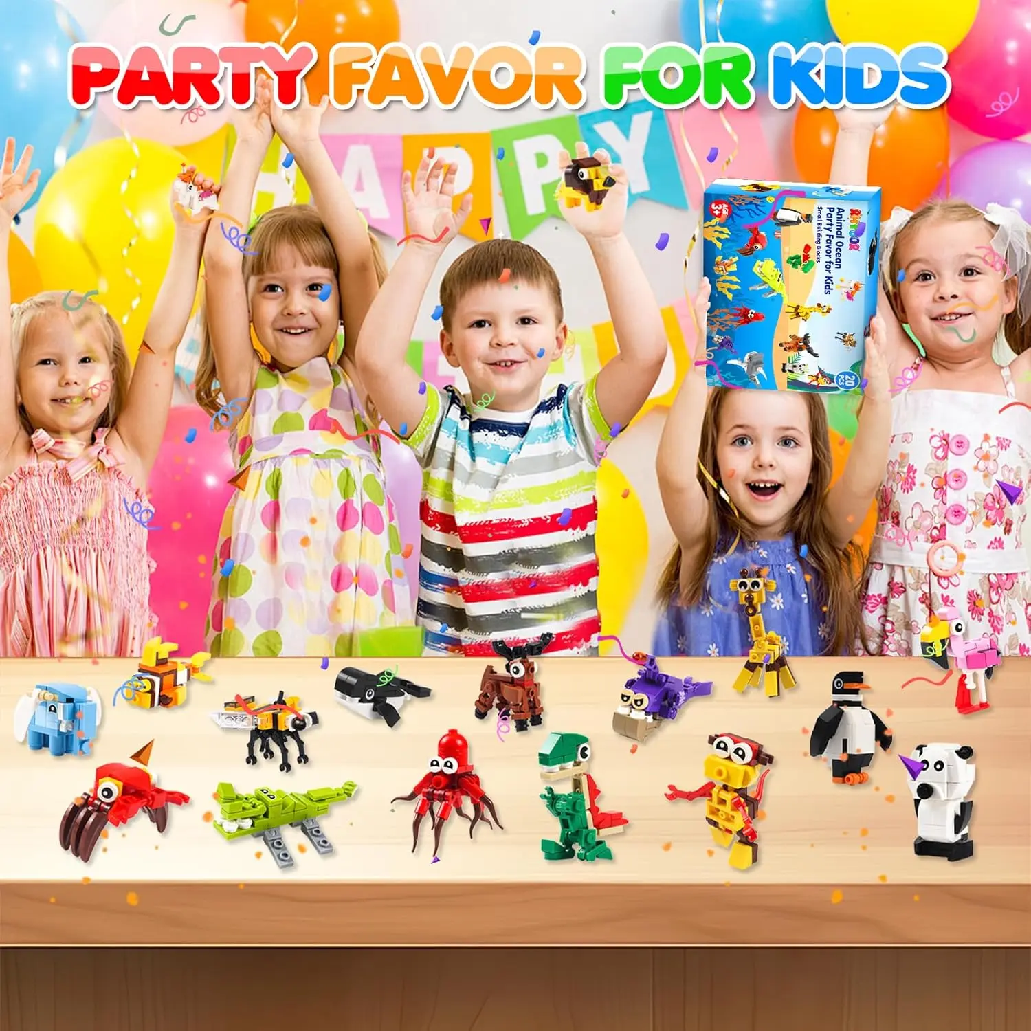 MYDOVA 654 Pieces Min Animals Building Blocks Set for Birthday Party Favor Return Gifts Valentines Easter Classroom Prizes