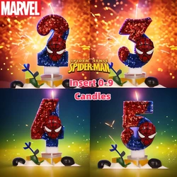 Superhero Marvel Digital Candles Cartoon Candlestick Birthday Cake Insert 0-9 Candles Christmas Party Cake Accessories Gifts
