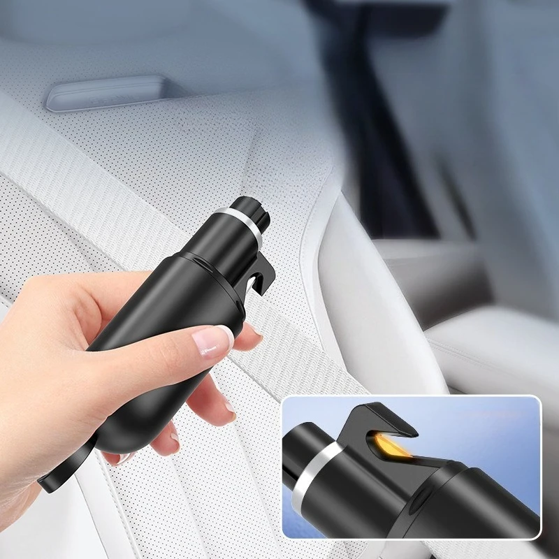 1Pc 2-in-1 Car Safety Hammer - Instant Window Breaker & Emergency Seat Belt Cutter for Auto Escape
