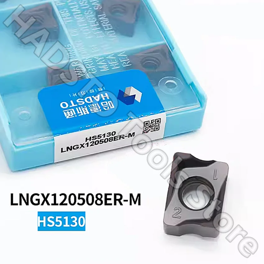Hadsto Cnc Carbide Inserts Fresagem Inserts para Aço Ferro Fundido Lngx120508er-m Hs5130 Lngx120508er-m 10 Pcs Aço Inoxidável