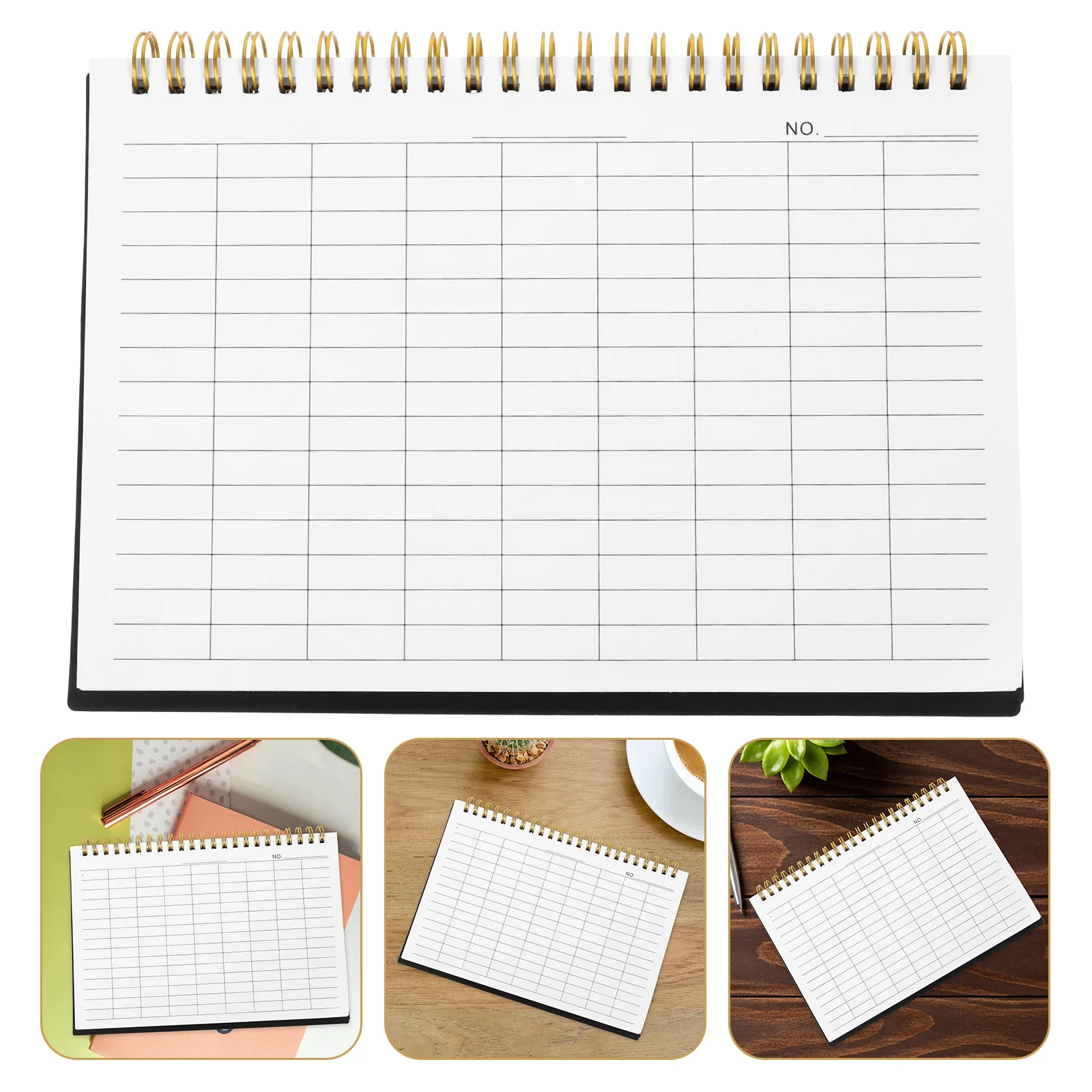 Blank Lined Inventory Book PP Cover for Product Movement Tracking Financial Record Keeping Business Office Warehouse Home School
