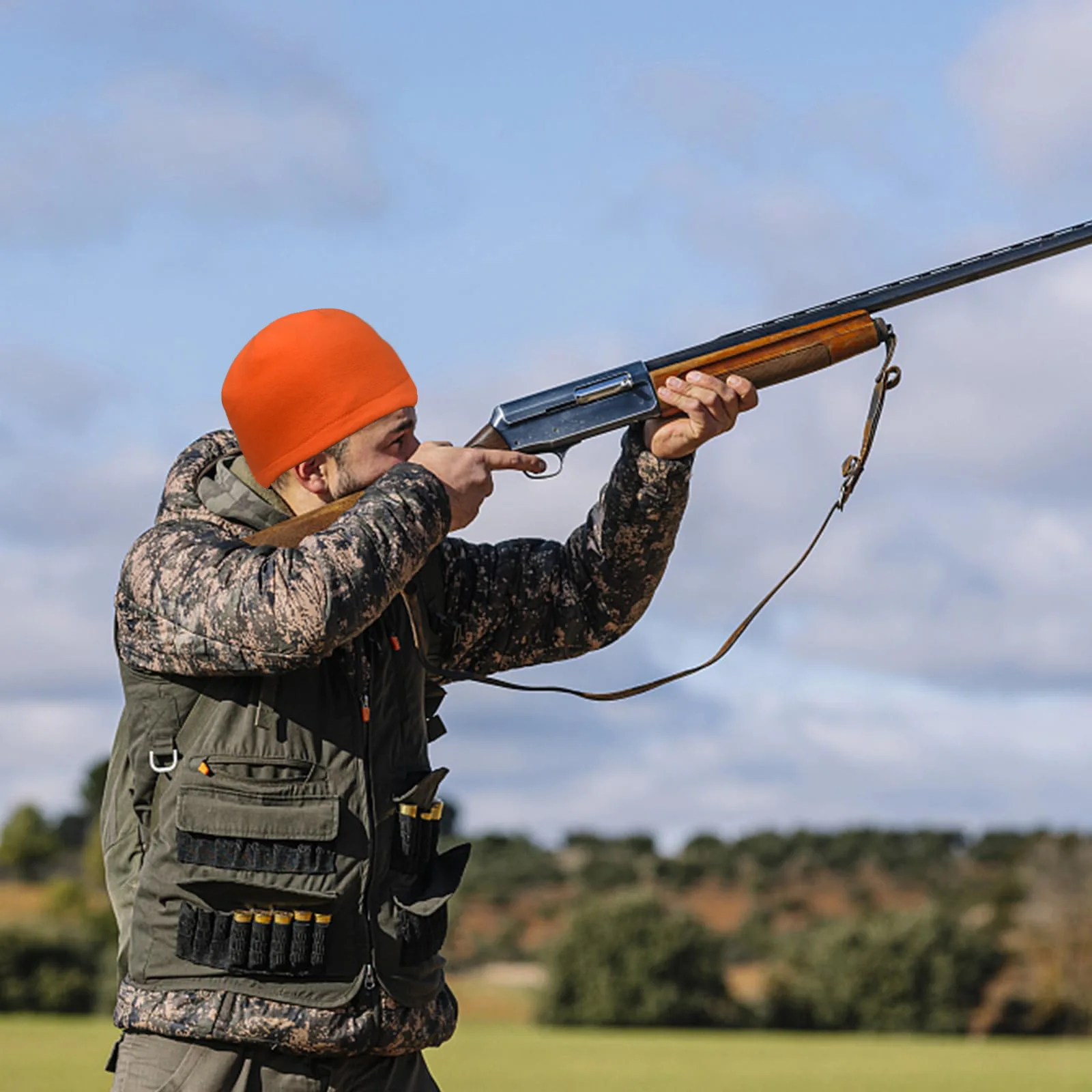 

Winter Thermal Bionic Camouflage Hunting Fishing Cap Soft Breathable Reversible Skull Cap Cycling Climbing Double-Sided Hat