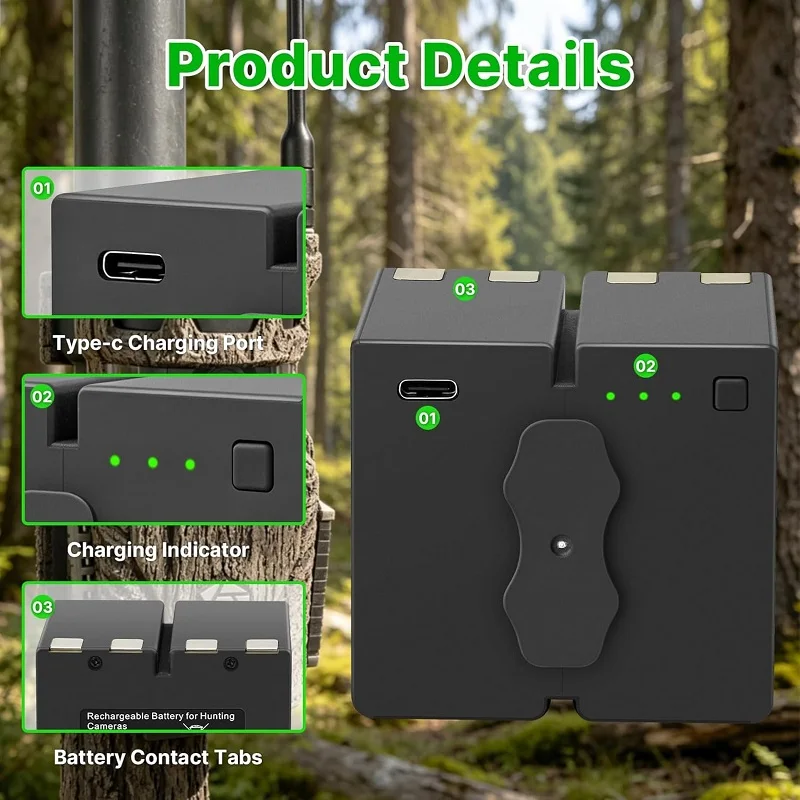 Paquete de 2 Baterías Recargables HB-EM10 para Stealth Cam 360 Max, Compatibles con Revolver, Revolver Pro, Revolver Pro 2.0