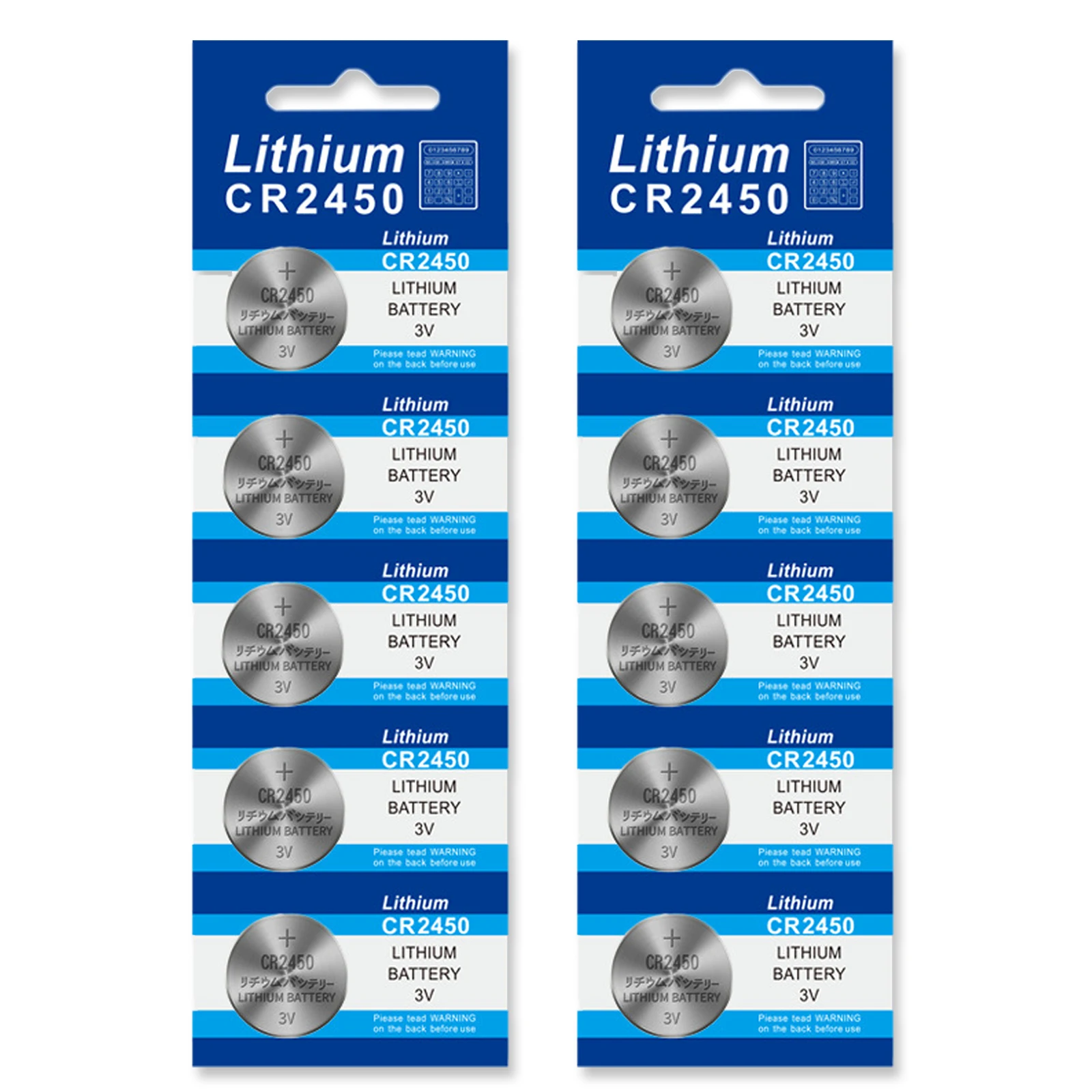 5PK/10PK CR2450 3V Lithium Button Battery CR 2450 DL2450 ECR2450 Durable Coin Cells Battery For Watch Small Electronic Equipment