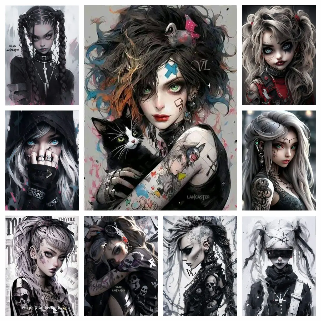 5D DIY Diamant Malerei Coole Geist Clown Mädchen Prinzessin Dekoration Volle Runde Diamant Mosaik Stickerei Kreuzstich