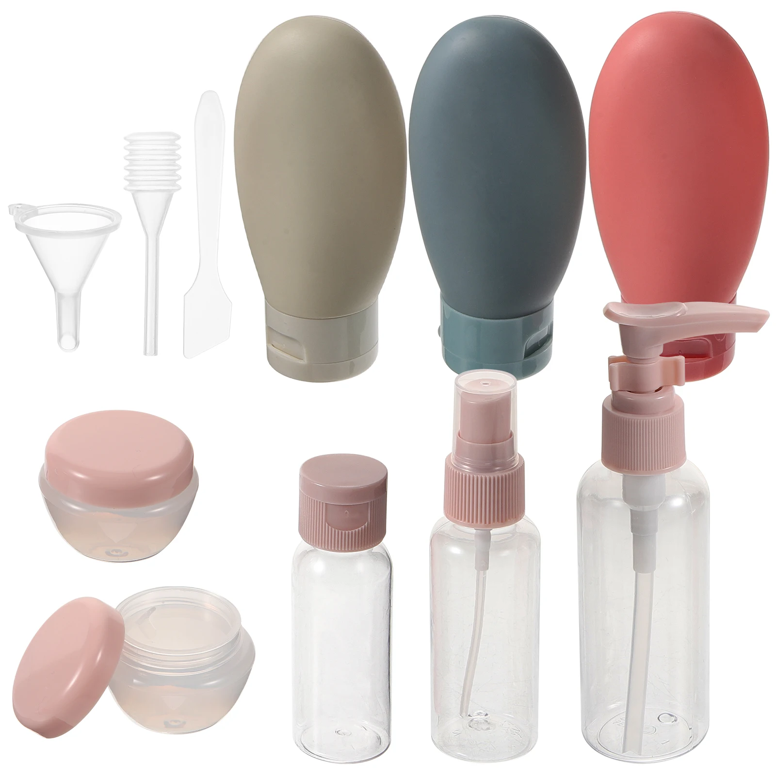 

11 Pieces Makeup Bottle Set Plastic Travel Bottles for Lotion Shampoo Refillable Empty Portable Small Containers Spray
