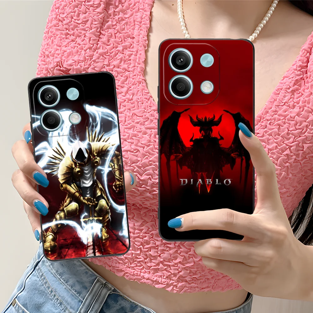 Mobile Diablo Phone Case for Xiaomi Redmi Note 13 12 11 10 9 8 7 6 S A Pro Lite Plus 5G Black Cover Cellphones Smartphone