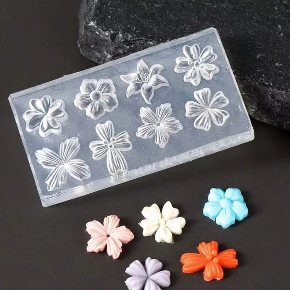 1/2 Stück 3D Frühlingsblütenblätter Silikon-Nagelstempel Lilie Kirschblüte DIY Design Maniküre-Vorlage Blumen-Nagelschablone – Detail 5
