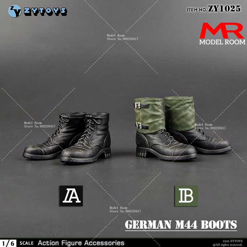 ZYTOYS ZY1025 1/6 Scale WWII German M44 Boots Leggings Boots Hollow Shoes Model Fit 12'' Male Soldier Action Figure Body