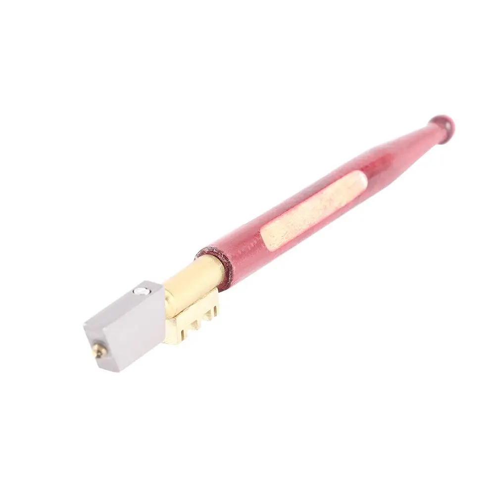 Boussole pointue miroir marbre manche en bois, coupe-verre en céramique, outils de coupe à pointe de diamant