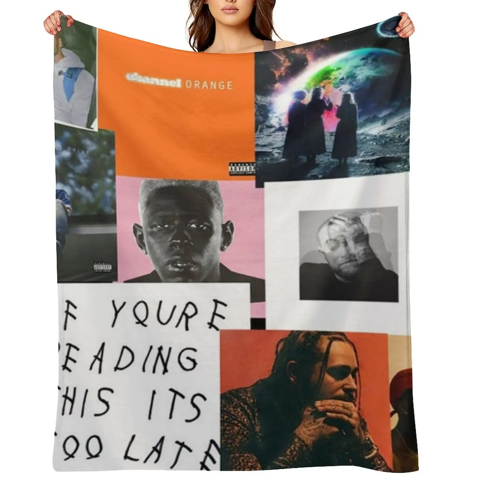 

Cover Picture Collage Album Wall Throw Blanket Custom Bed linens For Sofa Thin For Decorative Sofa Blankets