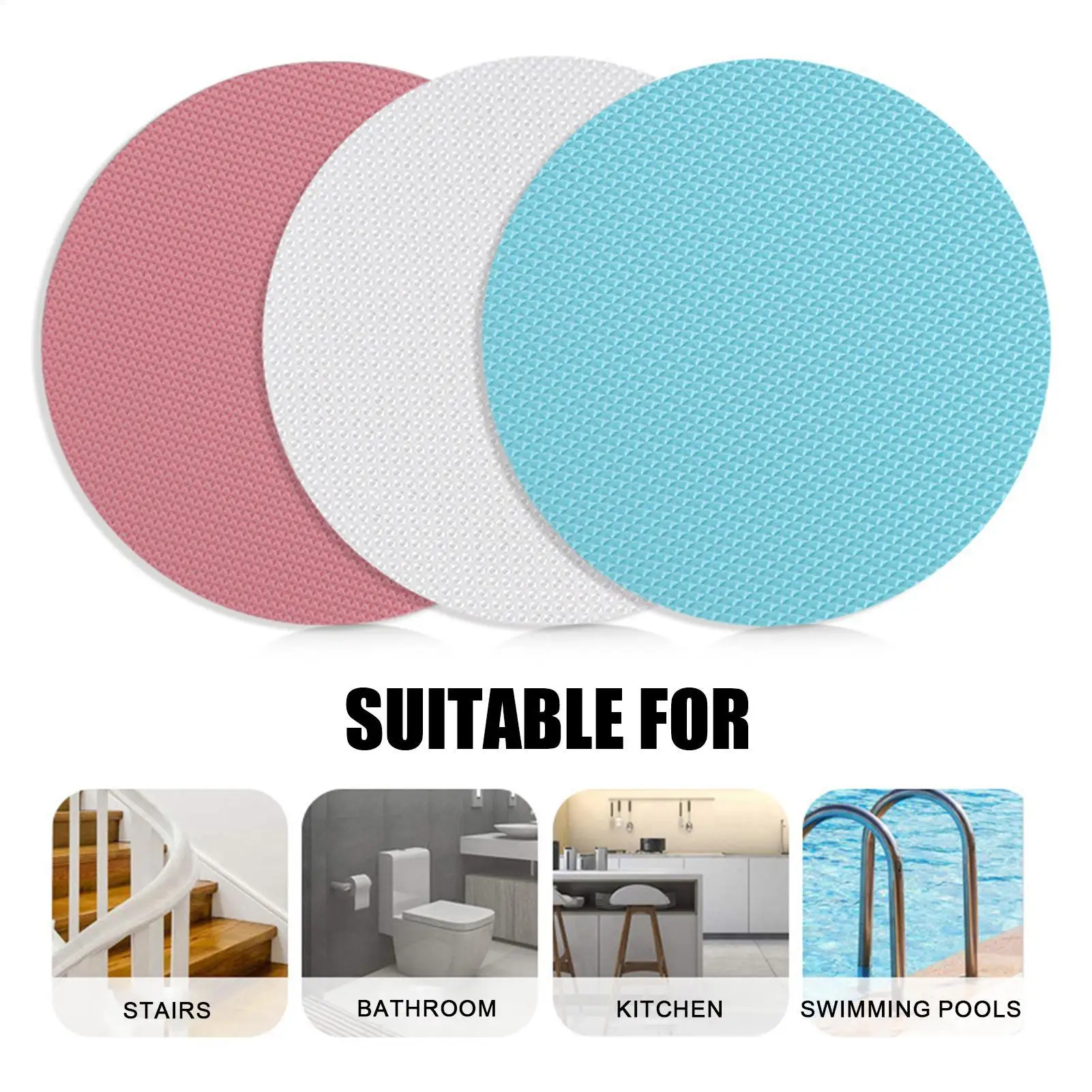 6pcs Bathtub Non Slip Stickers Anti Slip Shower Stickers Round Treads Strips self-adhesive Safety Decals for Home Elderly Kids