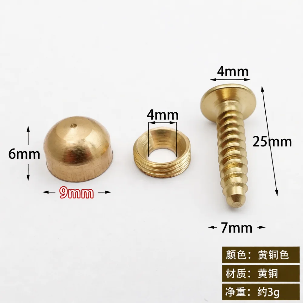 High Quality Brass Screw Caps Decorative Covers For Antique Furniture Hardware Mirror Mounting Nails Woodworking Aesthetic Faste