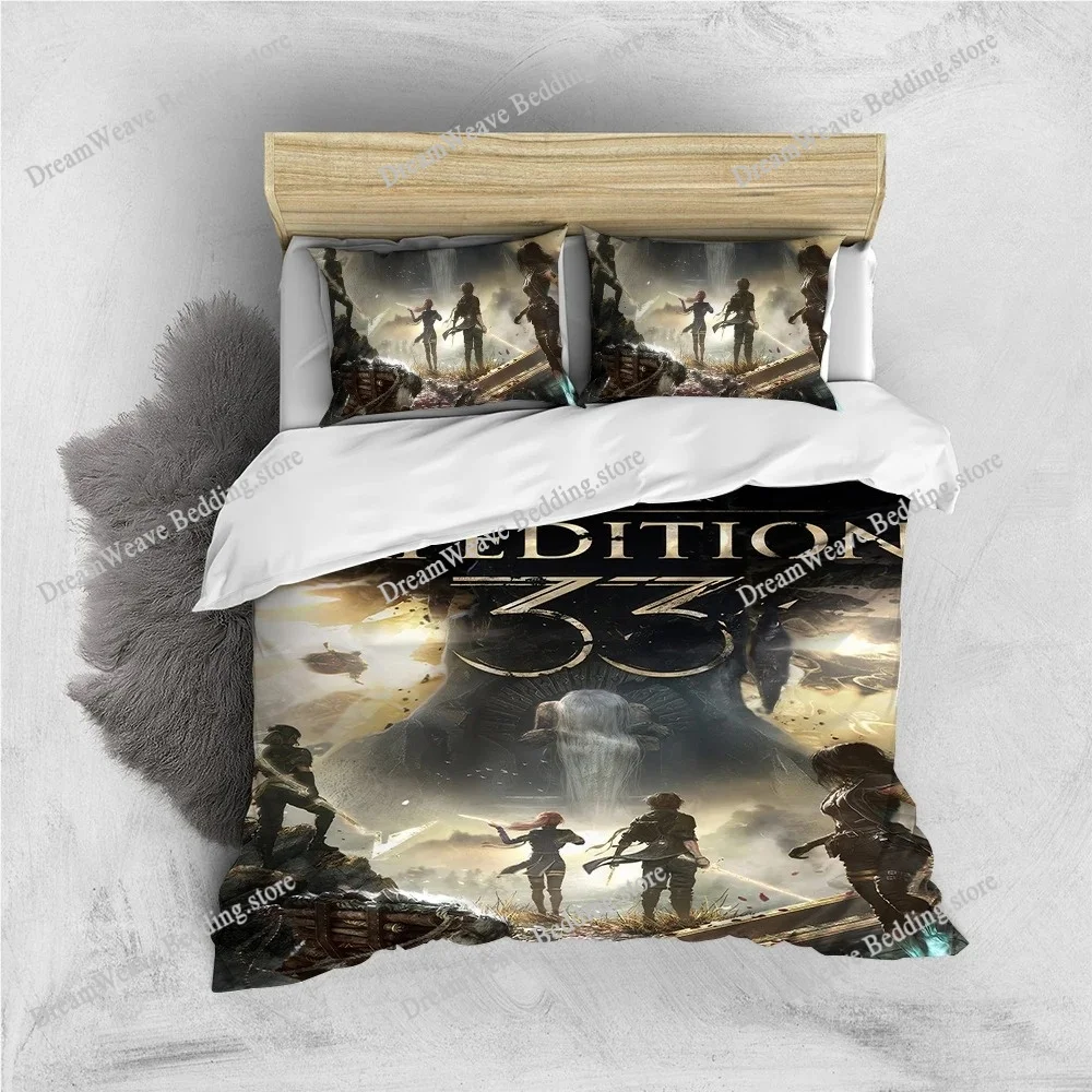 

E-Expedition 33 Duvet Cover Set Home Style Bedding Soft Laundry Cotton Bed Student Dormitory Gift