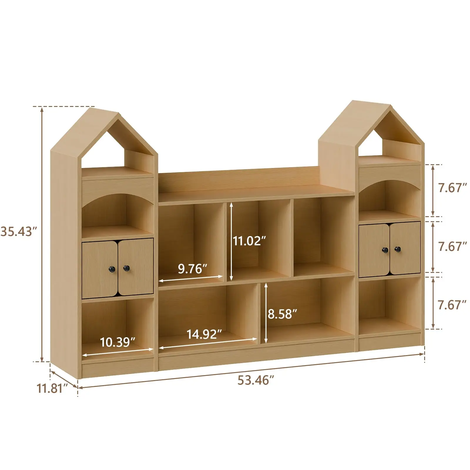 Vabches Kids Bookcase Castle Shape Children's Bookshelf  Toy Storage Cabinet with Multipurpose Storage Shelf Kids Room Organizer