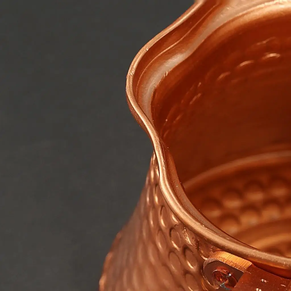 Cafeteira de Cobre Turca Artesanal com Design Tradicional e Alça Gravada, Cafeteiras Otomanas para Café e Espresso