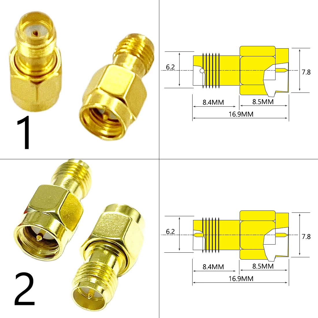 Dexmrtic 1Pc Sma Mannelijk/Vrouwelijk Rf Coax Adapter Connector Rechte Rechte Hoek T Type Splitter Goudplated Nieuwe Groothandel
