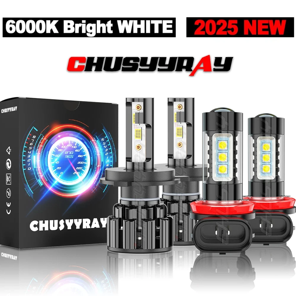 

For Nissan Versa 2007-2018 4x Canbus H4 H11 LED Hi-Lo Headlight & Fog Light Bulbs 12V 6000K 100000LM 1:1 Same Size Plug & Play