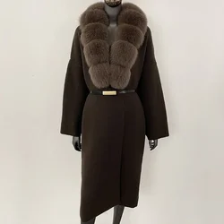 Real Fox Fur Knitwear Women 2024 New Autumn Winter Natural Raccoon Fur Knitted Coat Fur Jacket Sweater Jacket Female