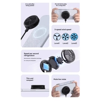 Y16A Hagibis Magnetic Cell Phone Cooler Cooling Fan Mobile Phone Radiator for IPhone 15 Pro Black Shark Gaming Live Stream B