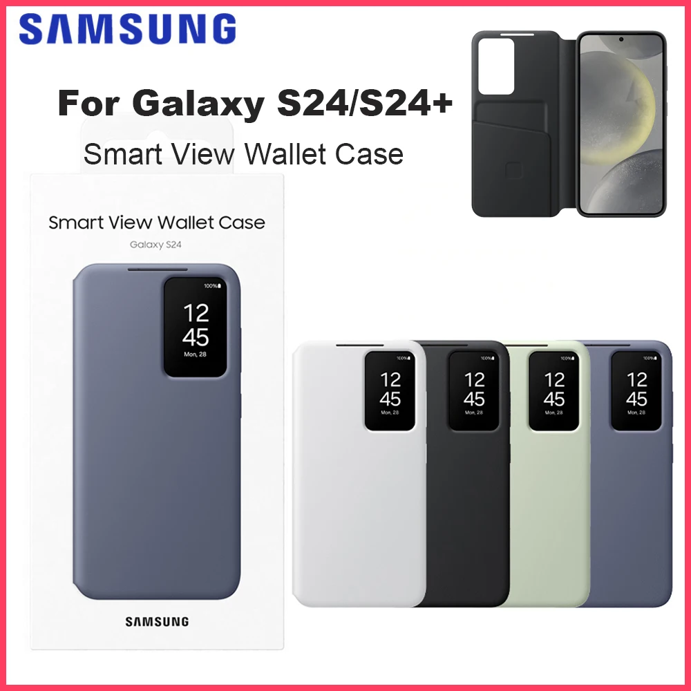 

Original Samsung Smart View Wallet Smartphone Case for Galaxy S24 S24+ S24Plus S-View Wallet Phone Case EF-ZS921EF-ZS926