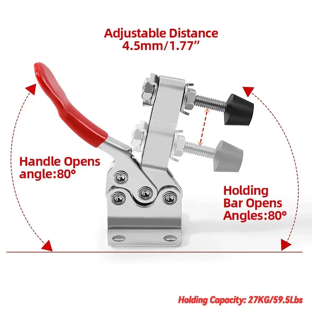 1PCS Horizontal Quick Clamp Workholding Clamp Chuck GH-201 Woodworking Engraving Machine Compressor 27KG Vertical Toggle Clamp