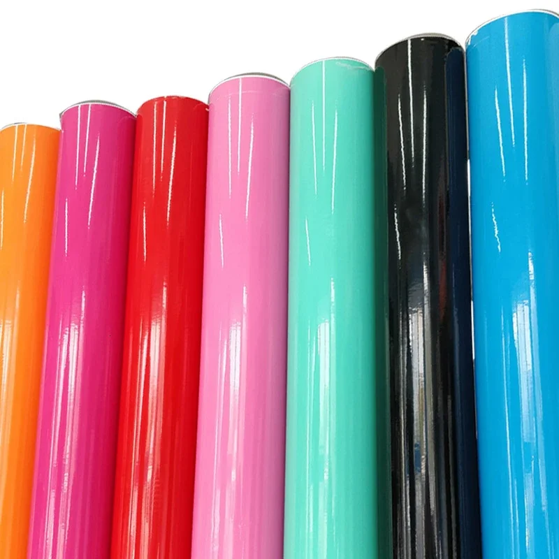 Película de vinilo brillante para coche, película de papel de aluminio sin burbujas para pegatina de coche, muebles, teléfono, portátil, varios