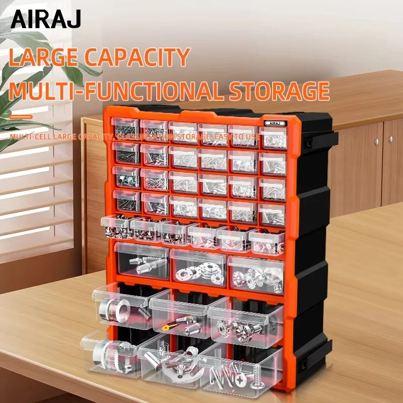 AIRAJ 39 Multi-grid Drawer Parts ToolBox Wall-mounted Screw Classification Component Box Tool Case electronic components Storage