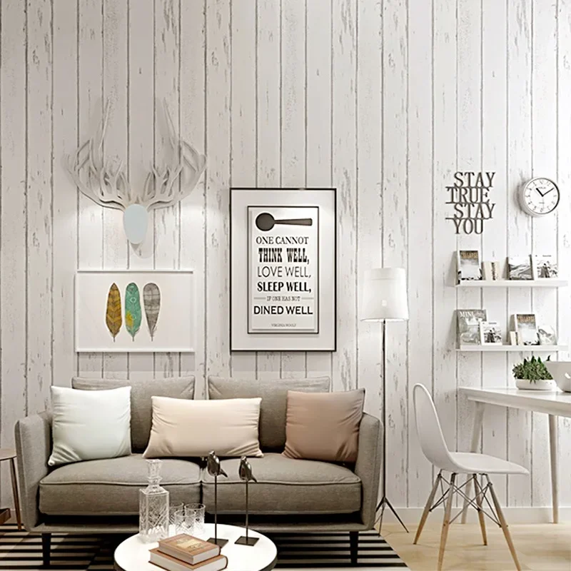 الرجعية الأبيض خلفية خشبية نمط عنبر الأثاث ورق حائط ذاتي اللصق حائط الخلفية ورق حائط PVC ذاتي اللصق