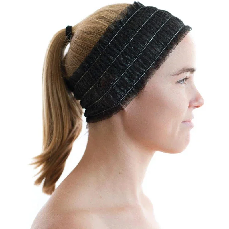 100pcs/pack Beauty Salon Disposable Headbands Elastic Non-Woven Grafting Eyelashes Spa Wash Face Makeup Bathing Tool Black/White