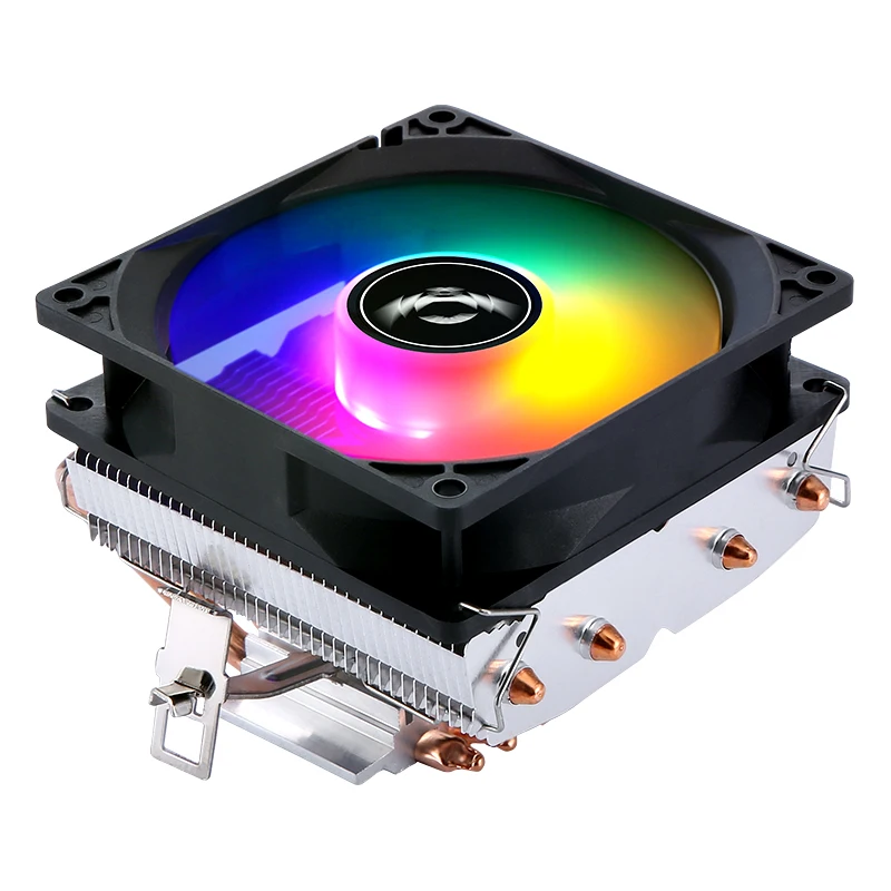 QiuzAim 2/4 Heat Pipe Horizontal Cooler Cpu Fan 4pin/PWM Air-cooling Computer Processo Install LGA115X 1200 1700 2011 X99 E5 AM4