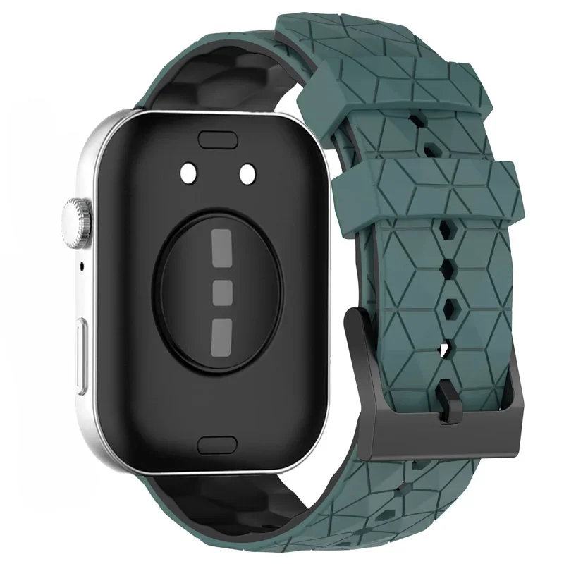 Correa de silicona con patrón de fútbol para Huawei Watch Fit 4/4 Pro, repuesto de pulsera suave y duradera para Huawei Watch Fit 3, accesorio