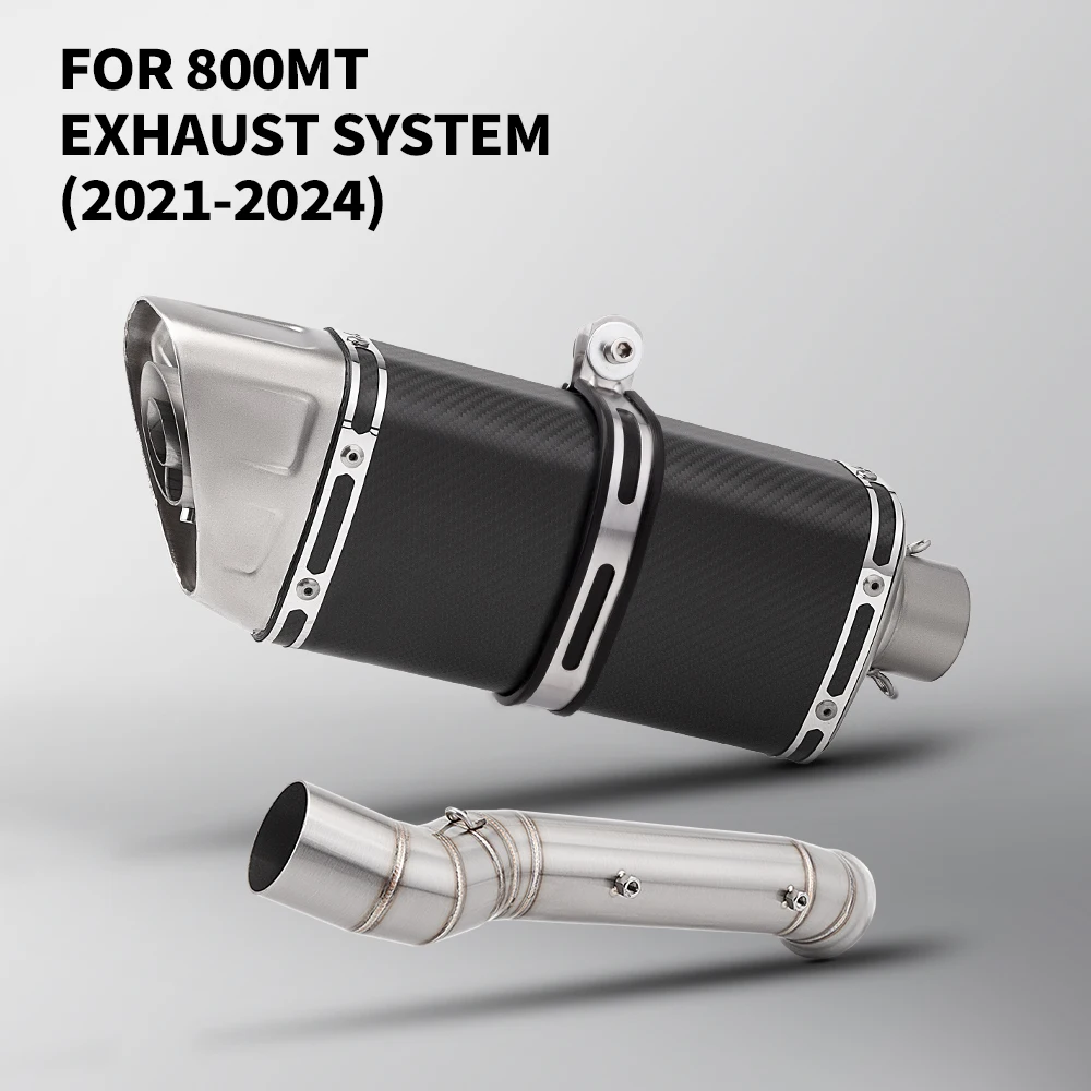 

Надевается для 800MT 2021 2022 2023 2024 мотоцикла выхлопная труба Escape Moto модифицирует среднюю трубку, труба 51 мм