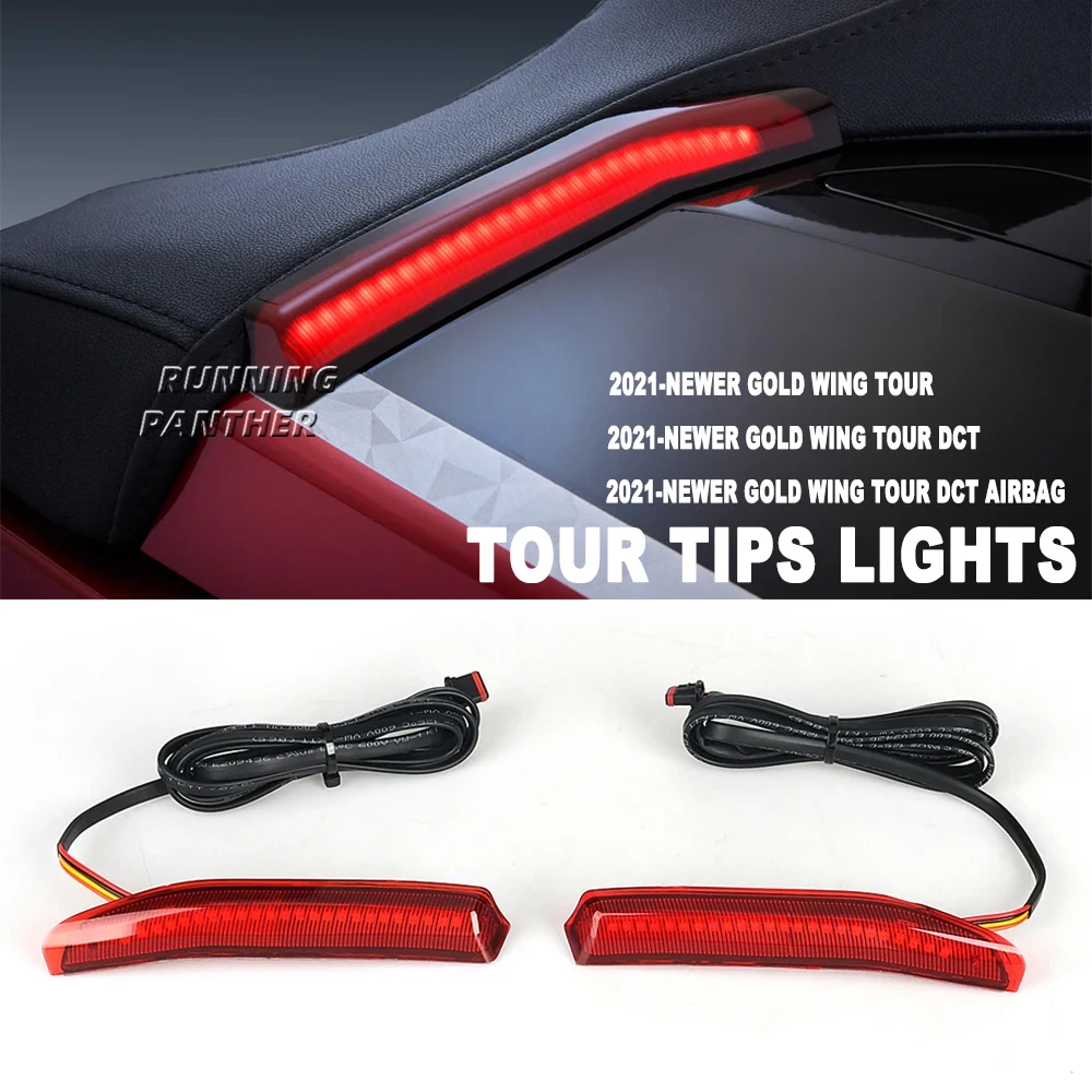 

For Honda Goldwing Gold Wing GL1800 Tour DCT Airbag 2021-2023 Motorcycle Top Box Trunk Tour Tips Side LED Decorative Light Lamp