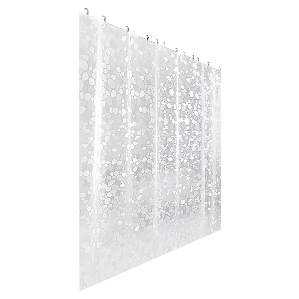 

12pcs Waterproof Shower Curtain 180X180Cm Geometric Pattern Heavy Duty Pvc Plastic Bathroom Curtain For Bathtub Clear Liner