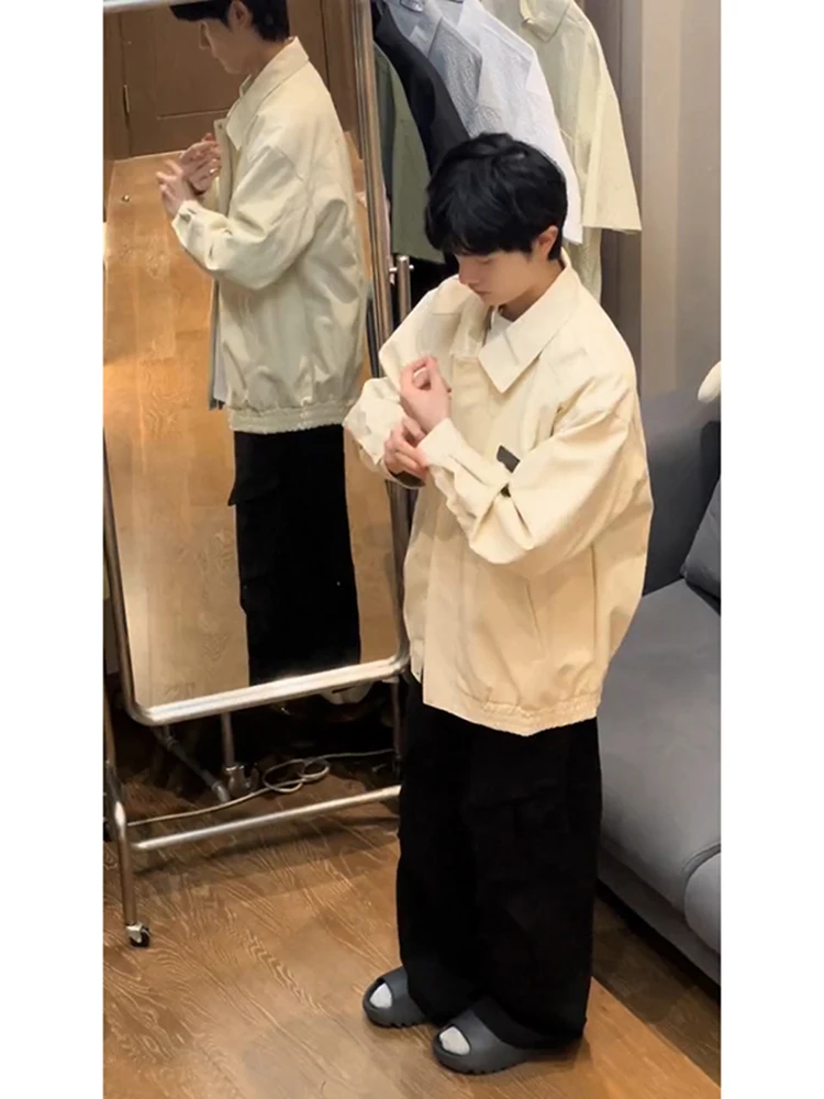 

Cleanfit American Sle ort Leather Jaet for Men Trendy Brand High Quali Motorcycle Baseball irt Spring Autumn Casual