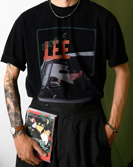 

2024 Popular Black Vintage Print Short-sleeved Cotton T-shirt American Urban Comfort Breathable High Quality International Sales