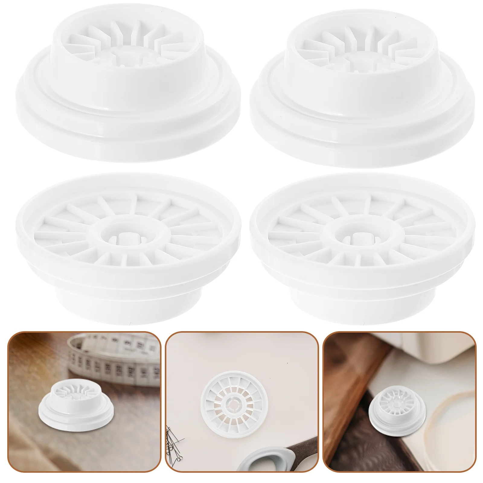 4 Pcs Singer Accessories Sewing Machine Thread Holder Caps Double Head Spool Pin Replacements Fittings White Use Parts Plastic