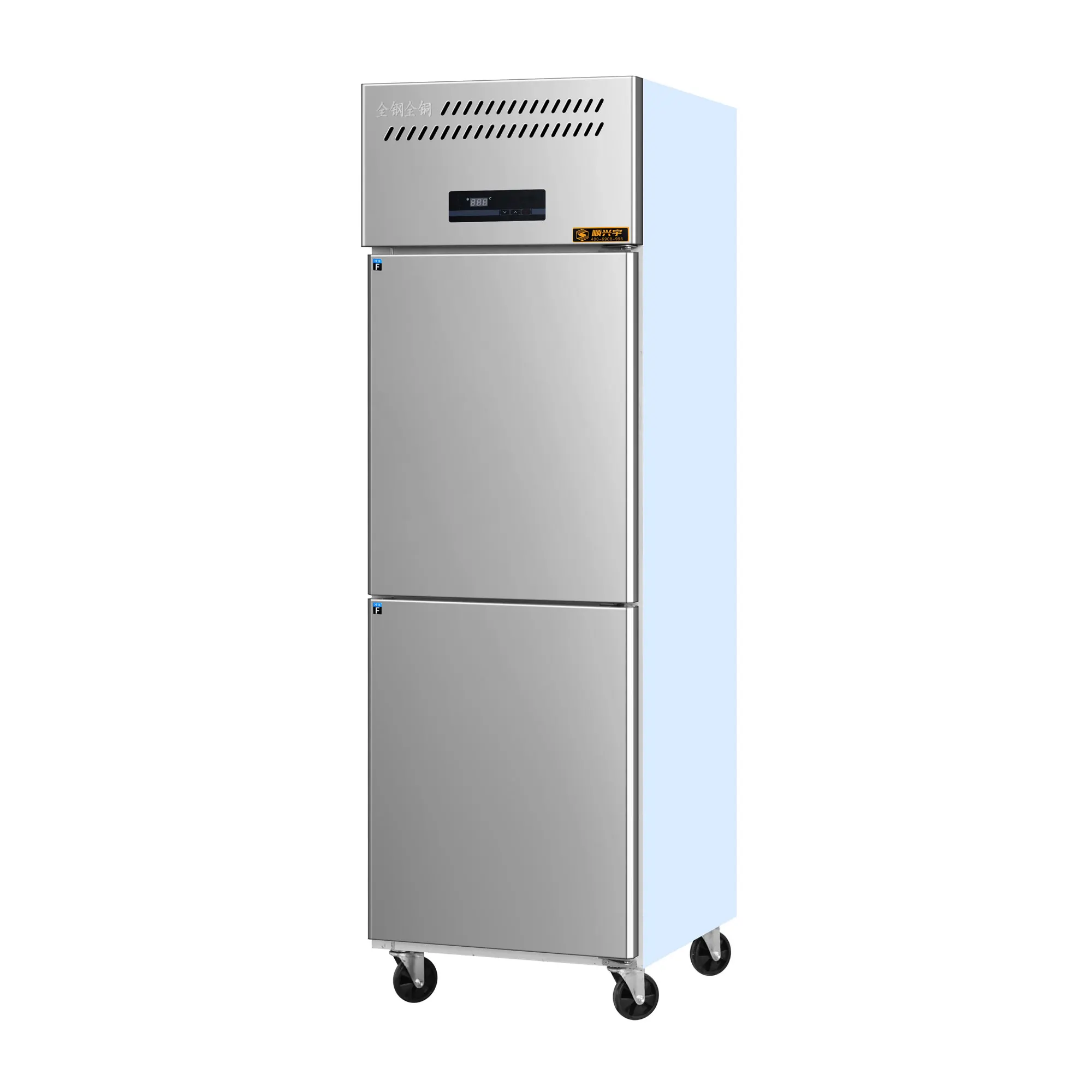 High performance 6 door stainless steel upright commercial deep freezer fridge refrigerator for restaurant kitchen