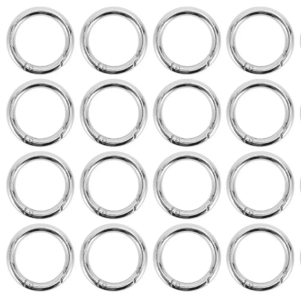 16 Pcs 33 mm Outer Diameter Spring O Rings 3.8 mm Wire Thickness Silver Color Spring Buckles Zinc Alloy Material Round Shape